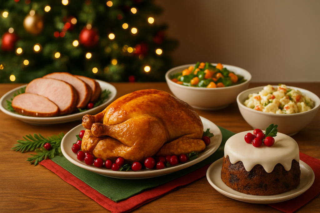 Ceia de Natal barata e deliciosa por menos de R$60 para 4-6 pessoas. Cardápio completo com entrada, prato principal e so