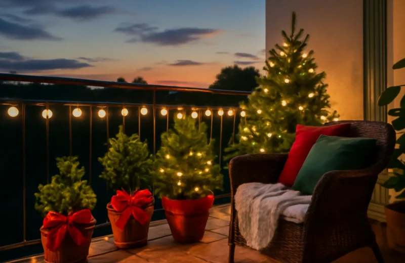 Decoração de Natal para varanda e sacada